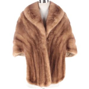 Bridal Wrap . Pure Mink Cape. Soft Caramel Shade